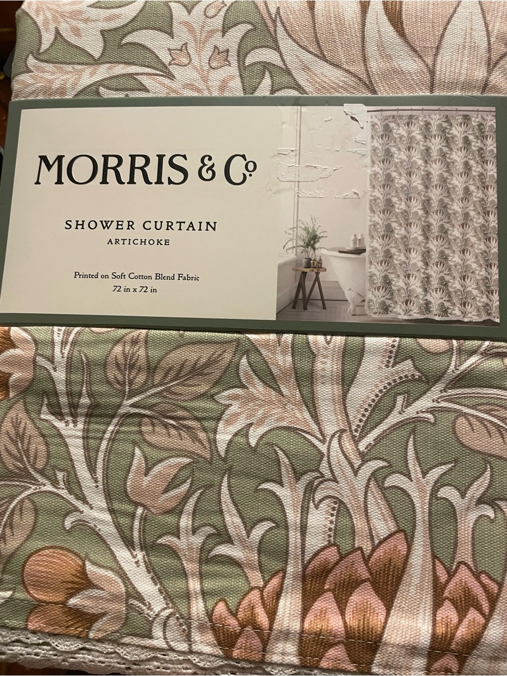 Morris & Co. Artichoke Shower Curtain NWT